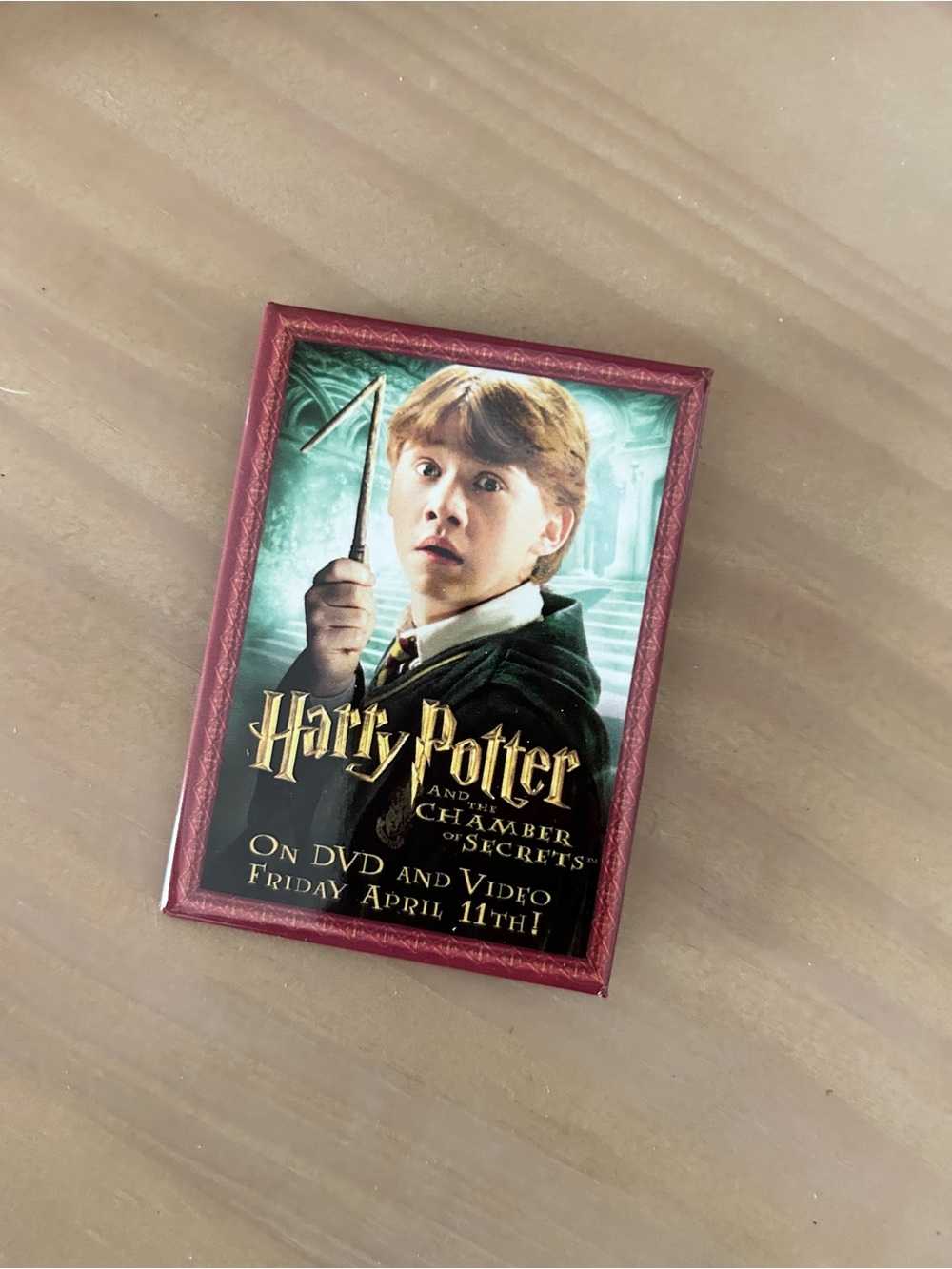 Vintage Harry Potter Chamber of Secrets Ron Weasley Promo Pin DVD Release